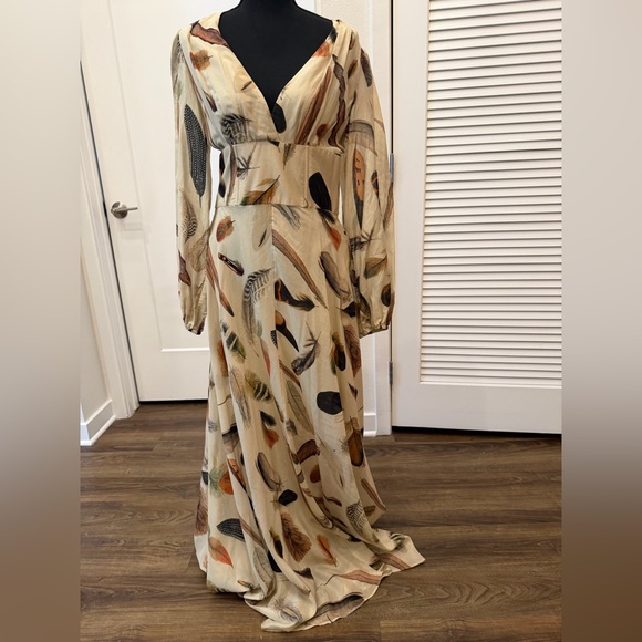 Banana Republic Dresses & Skirts - Banana Republic Feather Print Maxi Dress Size 6
